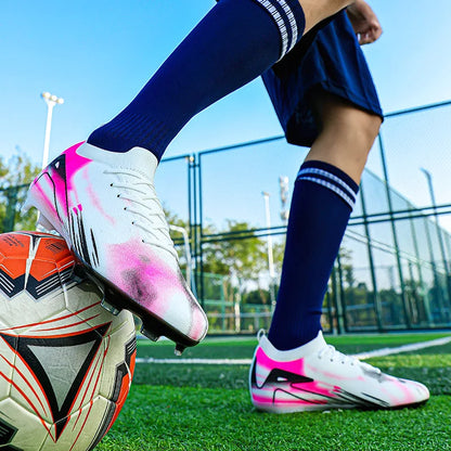 Chaussures de Football professionnelles à fond FG pour hommes, chaussures d'entraînement confortables et durables pour adultes, chaussures de Football à lacets pour adolescents