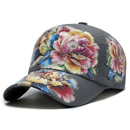 Spring/Summer Quick Drying Baseball Cap Men's And Women's Outdoor Beach Camping Sun Hat Printed Chinese Style Flower Sun HatB149