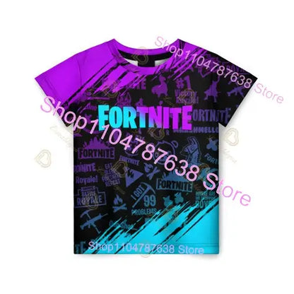 2-teiliges Set F-Fortnited Victory 3D-T-Shirt und Shorts für Kinder, Oberteile für Mädchen und Jungen, Battle-Royale-Kleidung, Harajuku-Tees, Hero-Kinder-T-Shirt
