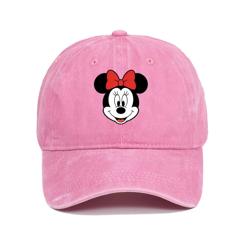 Retro Washed Mickey Mouse Print Baseball Cap Men Women Vintage Kpop Snapback Cap Adjustable Breathable Trucker Hat Sunscreen Hat