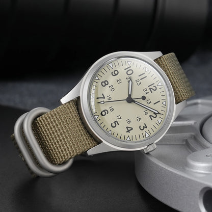 Militado ML07 Military Watch VH31 Quartz Movement Sapphire Crystal Luminous AR Coating Vintage Watches 100m Waterproof