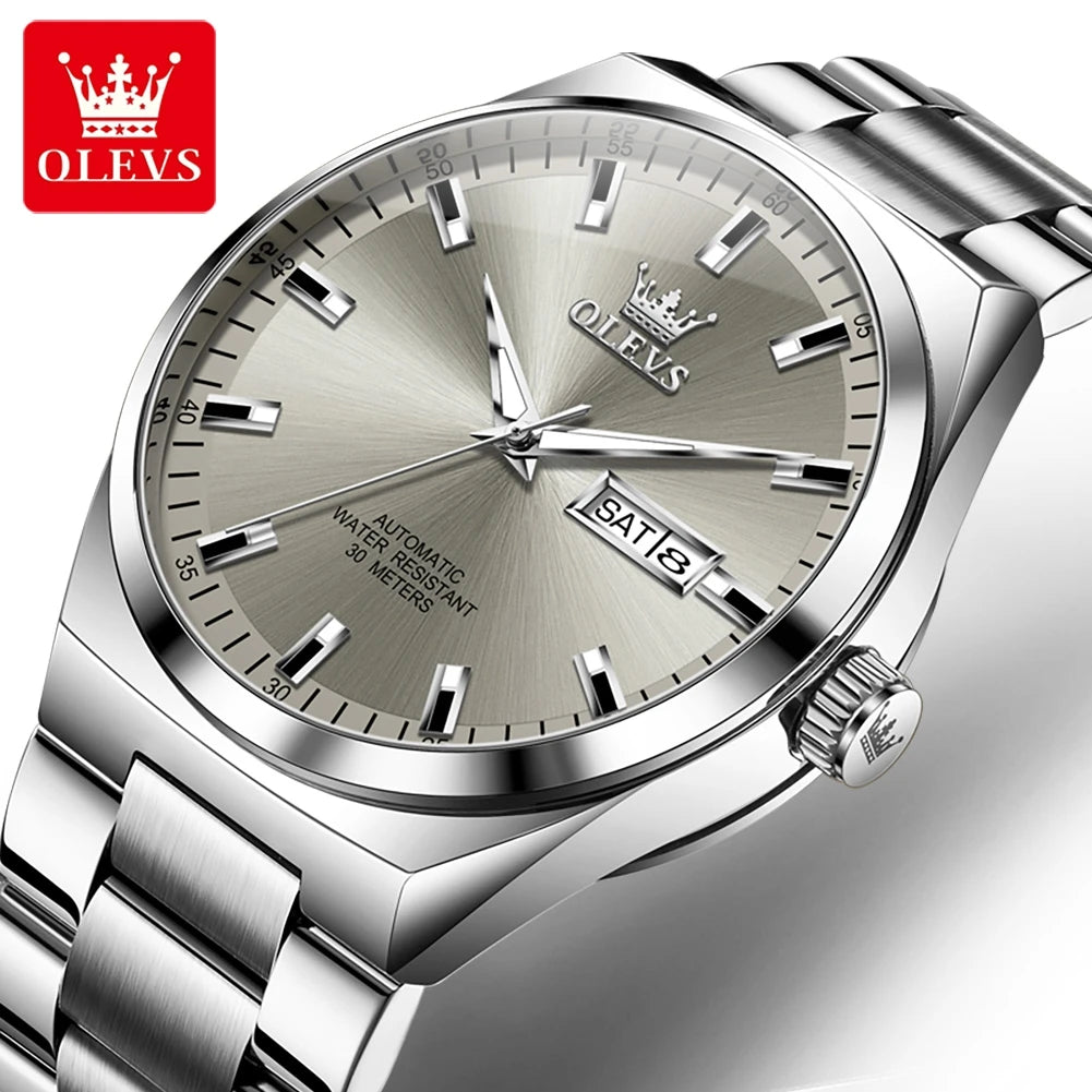 OLEVS Top Brand Luxury Automatic Watches Men Waterproof Watches 316L Steel Business Mechanical Men's Watch relogios masculino