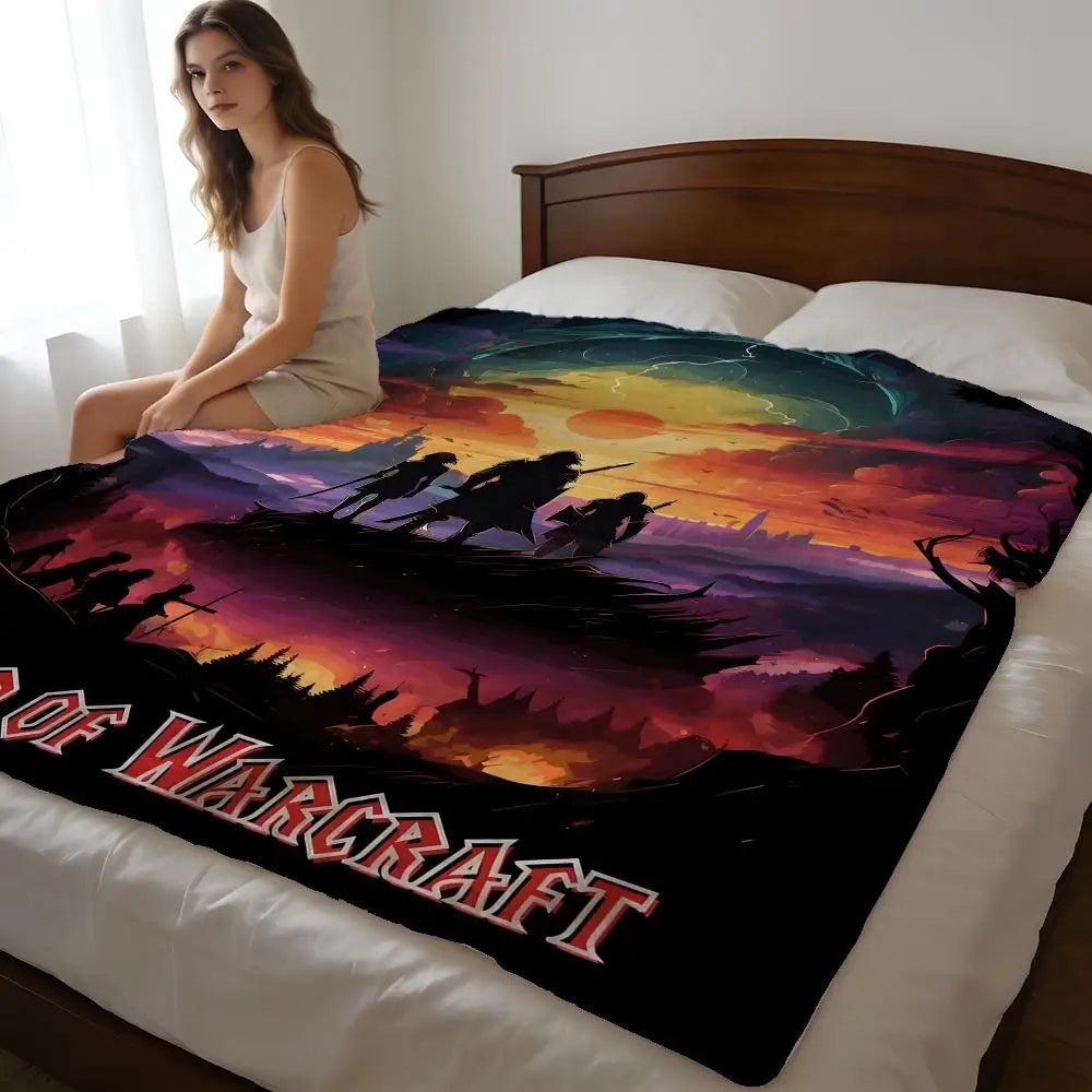 Throw High-Density Short Plush Blanket For Sofa Nap Air-Conditioned Room Soft Skin-Friendly World Of Warcraft