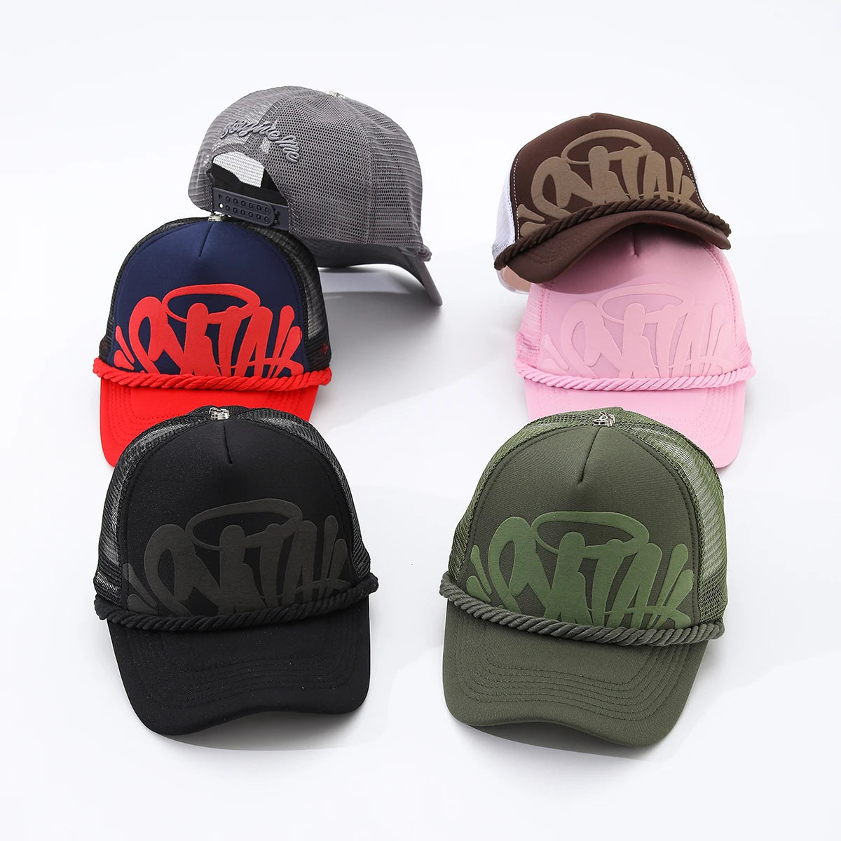 damesmode-baseballpet met letterprint voor lente en zomer, ademende mesh-pet voor buitensporten, heren-truckerpet