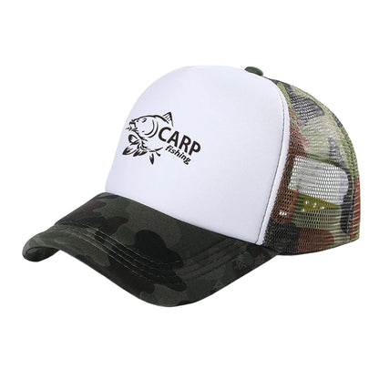 Carp Fish Trucker Caps Men Funny Fishing Printing Hat Baseball Cap Cool Summer Unisex Mesh Net Caps MZ-169