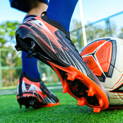Chaussures de Football professionnelles à fond FG pour hommes, chaussures d'entraînement confortables et durables pour adultes, chaussures de Football à lacets pour adolescents