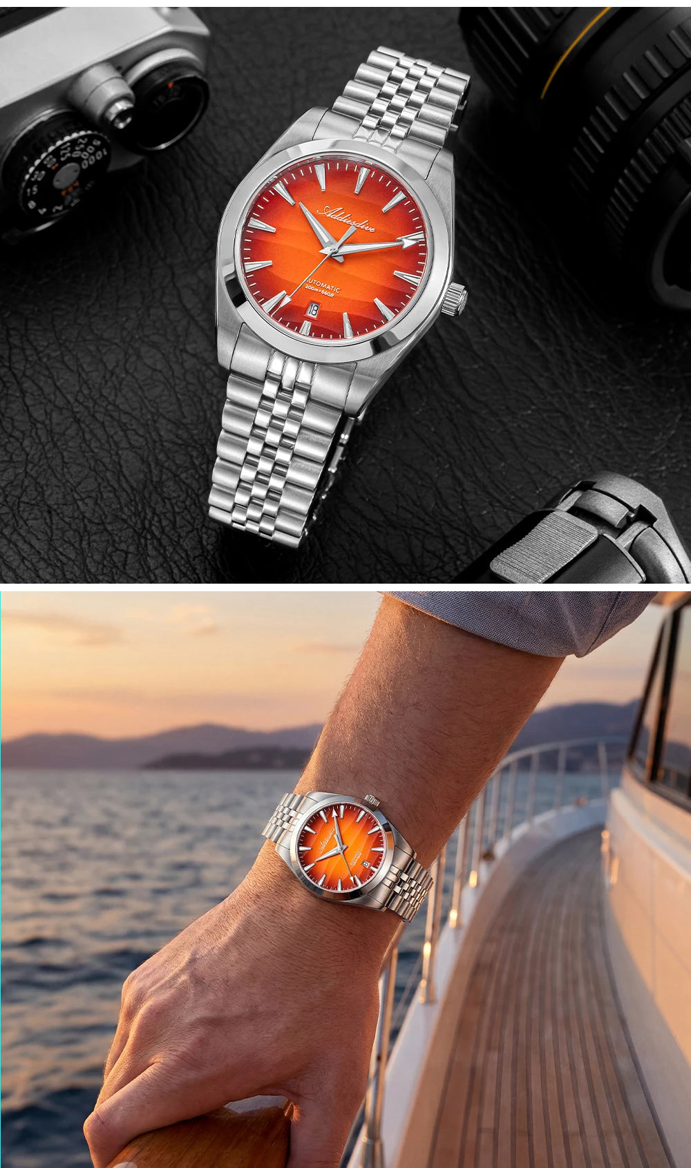 ADDIESDIVE NEW 39mm Men's Desert Texture Watch 200m Diver Sapphire Crystal AD2540 BGW9 Blue Luminous  Mechanical Automatic Watch