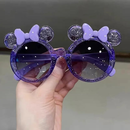New Cute Crystal Bow Girls Children Sunglasses Fashion Trend Personalized Cartoon Sun Glasses Kids Shiny Eyewear