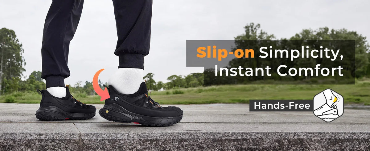 Sneakers larghe Fittington da uomo, scarpe da trekking slip-on, scarpe da corsa da uomo morbide e comode, scarpe da passeggio antiscivolo con supporto per l'arco plantare
