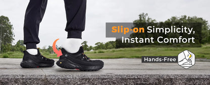 Sneakers larghe Fittington da uomo, scarpe da trekking slip-on, scarpe da corsa da uomo morbide e comode, scarpe da passeggio antiscivolo con supporto per l'arco plantare