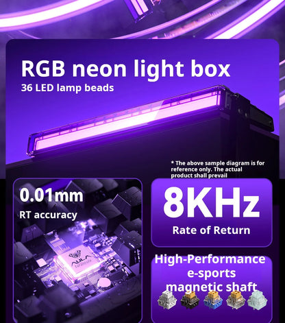 Tastiera meccanica gaming AULA HERO 68 HE con asse magnetico RT, cablata, illuminazione RGB, polling rate 8K e incisione laterale