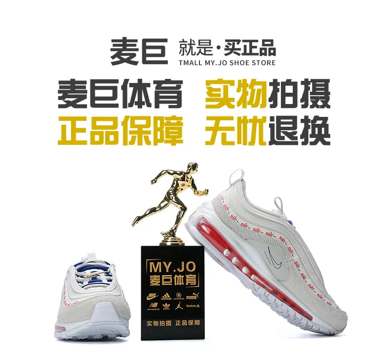 Zapatillas deportivas Nike genuinas AIR MAX 97 para mujer, de caña baja, con amortiguación de aire DC4013-001