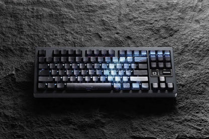 Purple Galaxy Gradient Side Carving Transparent Cherry Keycap PBT 135 Key Compatible with 60/64/84/98/108 Mechanical Keyboard