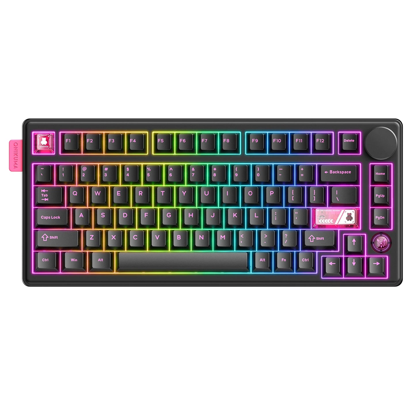 Onikuma 2025 New Mt706 Rgb Gaming Mechanical Keyboard 2.4g/ Wired/Bt, 81-Key Pbt Rgb Gaming Keyboard