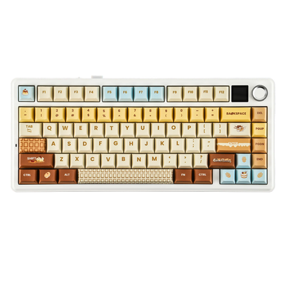 Teclado mecánico inalámbrico EPOMAKER X AULA F75 MAX compacto 75% con distribución ANSI, conexión por cable/Bluetooth/2.4GHz, pantalla TFT y perilla