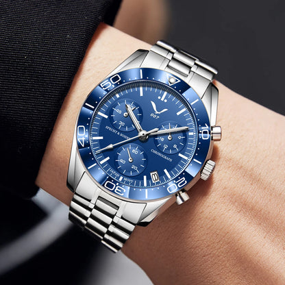New 007 Specht&Sohne Sports Watches For Men Top Brand Luxury Steel Wrist Watch Fashion Japan VK68 Chronograph Relogio Masculino