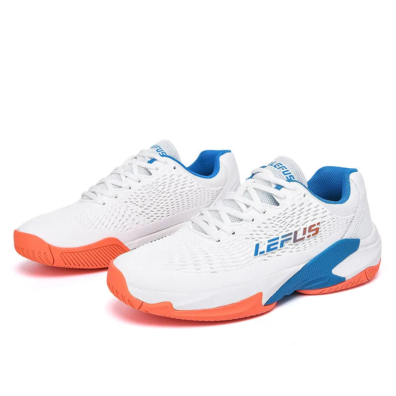 Men Women's Large Sizes Breathable Tennis Shoes Blue and Gray Gym Walking Badminton Sneakers
