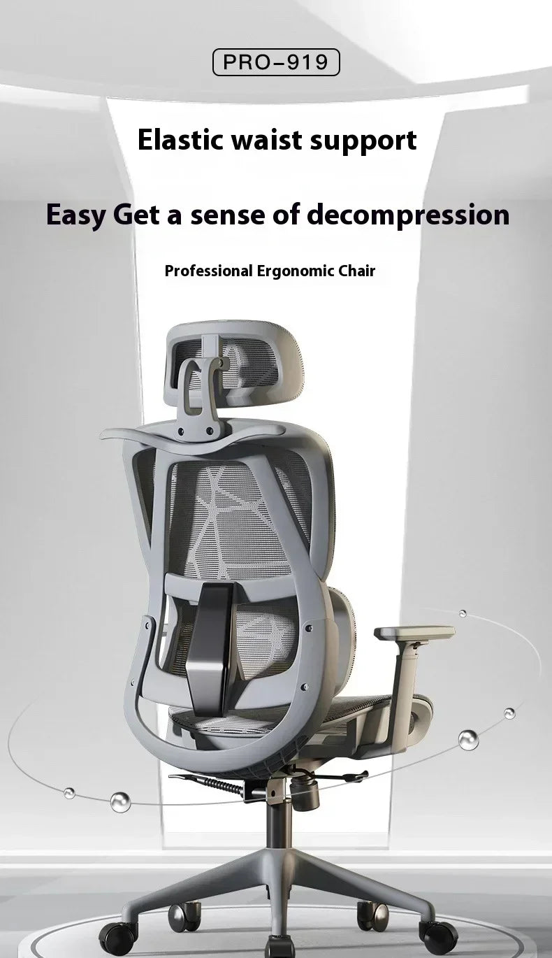 Gaming Chair Office Desk Ergonomic Computer Adjustable Armrests 3D Headrest Chair Lift Chair Back  Can Tilt Back with Foo Pedals