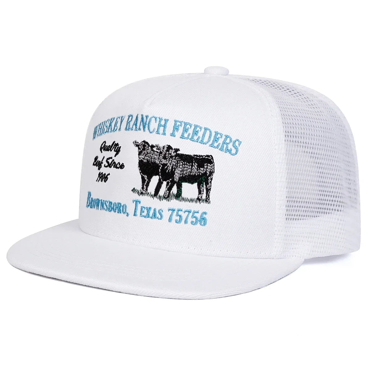 Unisex „WHISKEY RANCH FEEDERS“ siuvinėtos hip-hop stiliaus tinklinės kepurės pavasariui ir vasarai, lauko veiklai, reguliuojamos kasdienio stiliaus beisbolo kepurės, apsaugančios nuo saulės