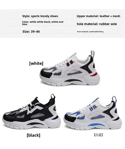 Spring New Style Breathable Thick Bottom Heightening Sports Dad Shoes Men Korean Version Trendy Casual Shoes Autumn Model