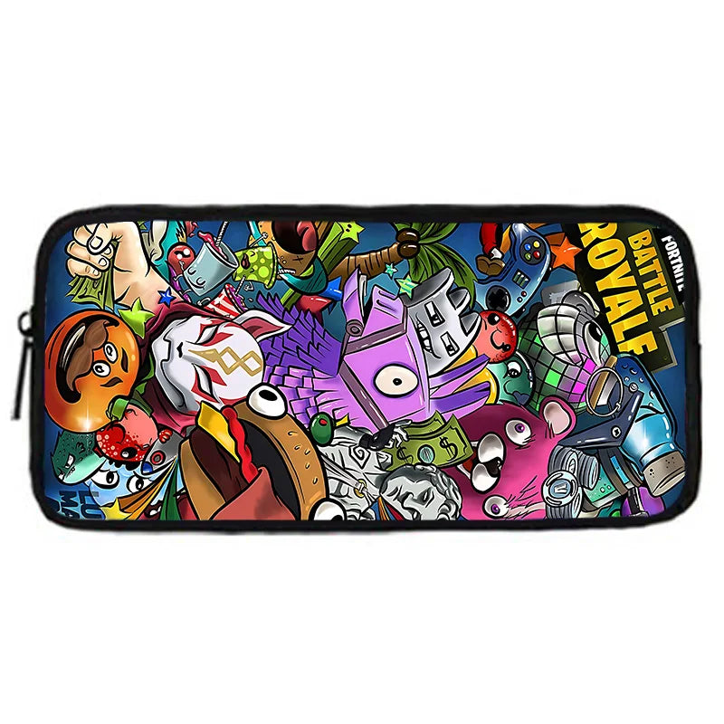 Mochila Escolar Infantil Hot Game com Lancheiras, Design-F-FortniteS, Estojos para Lápis, Mochilas Escolares para Rapazes e Raparigas, Melhor Presente