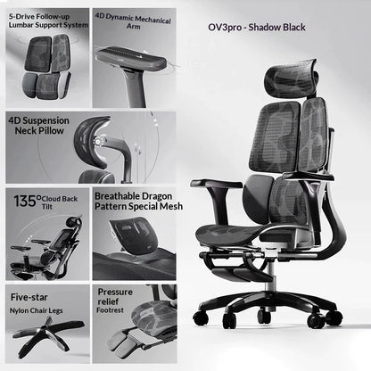 Cadeira de escritório em malha ergonómica, executiva, para computador e gaming, mobiliário moderno, giratória, com rodas e ajustável, Silla Gaming, cadeira ergonómica