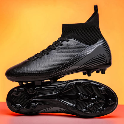 Chaussures de football pour adultes haute performance, unisexes, pour terrain extérieur et intérieur en gazon synthétique, avec crampons, chaussures de football pour garçons, semelles à crampons