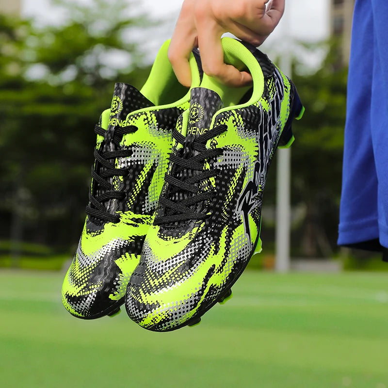 Nouvelles chaussures de football pour hommes, crampons FG, pointes longues TF, crampons pour terrain synthétique, chaussures de football Yonug, antidérapantes, unisexes, pour entraînement et match sur gazon extérieur