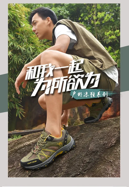 Men's Hiking Shoes Breathable Mesh Sports Single Shoes Summer Outdoor Wear-resistant  Hiking and Hunting Tactical Sports Shoes