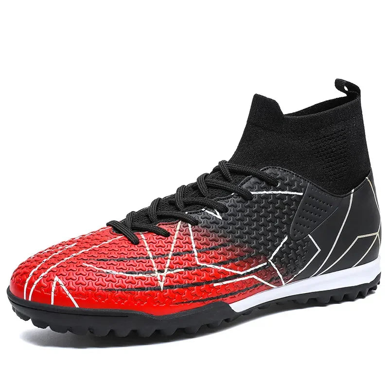 Nouvelles chaussures de Football professionnelles haut en cuir d'herbe artificielle jeunes étudiants chaussures de Football d'entraînement pour hommes et femmes sport