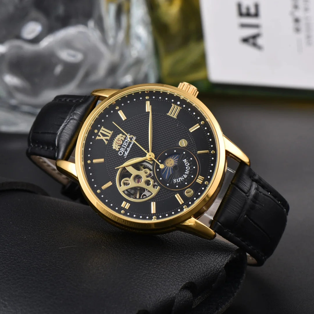 118A StoreOrient Series Sports Sun, Moon, and Stars Skeleton Mechanical Men's Sports Watch Full Functionality World Time