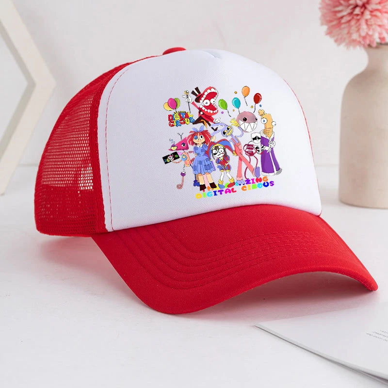 Cartoon The Amazing Digital Circus-baseballpet voor volwassenen, met anime-print, voor studenten, zomerse athleisure, verstelbaar, schattige zonnehoed, cadeau