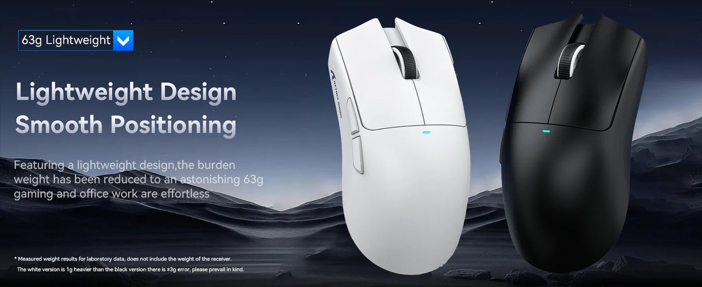 ATTACK SHARK X11SE trådlös gamingmus, tri-mode, 63g superlätt med PAW3311-sensor, 22000 DPI, 300mAh batteri, dubbel drivrutin