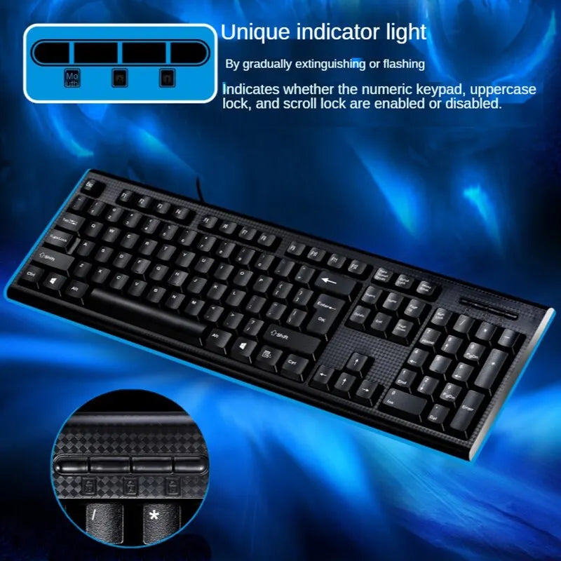 Teclado individual Q9 USB de porta quadrada, para escritório, empresa e casa, PS2 de entrada redonda, com fios, para computador de secretária