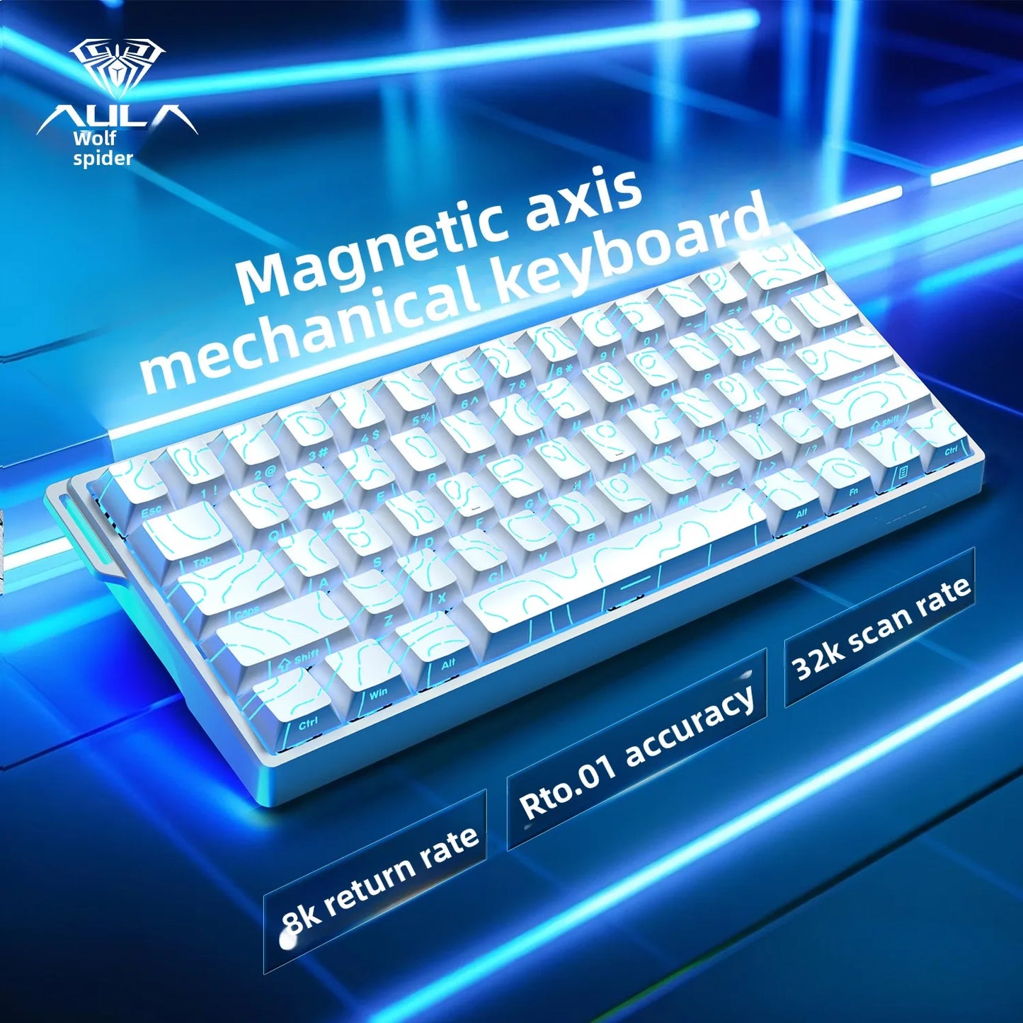Teclado Aula Win60He com interruptores magnéticos, com fio, Win 60 HE mecânico para esports, gamer, teclados Win68 personalizados, presentes Win60 He
