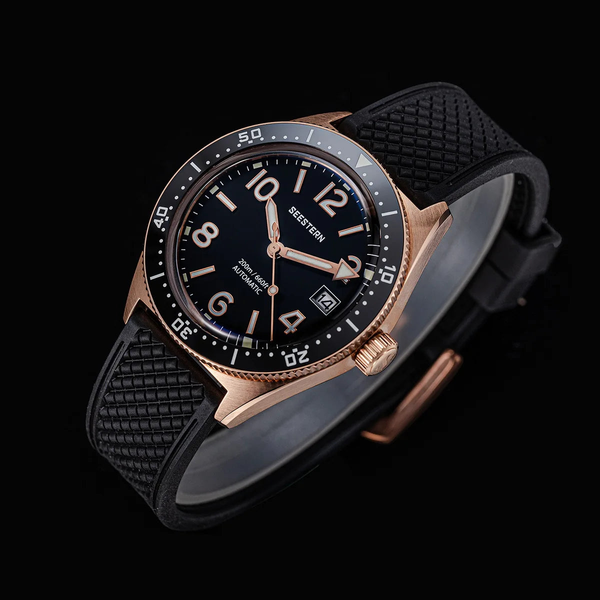 SEESTERN Diver Men Watch Automatic Mechanical Wristwatches NH35 Movement Ceramic Bezel 20Bar Waterproof Sapphire Luminou S434-2