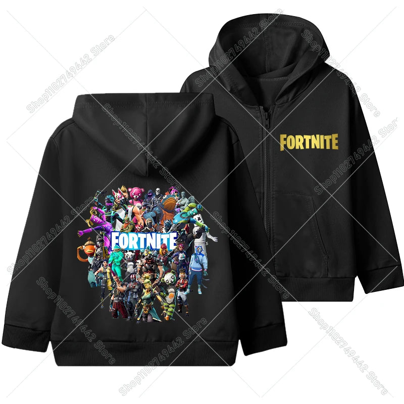 Hot Game Fortnites Zipper Hoodies Kids Hooded Jacket Children Thin Sweatshirt Autumn Long Sleeve Boy Clothing  Casual Hood Coat