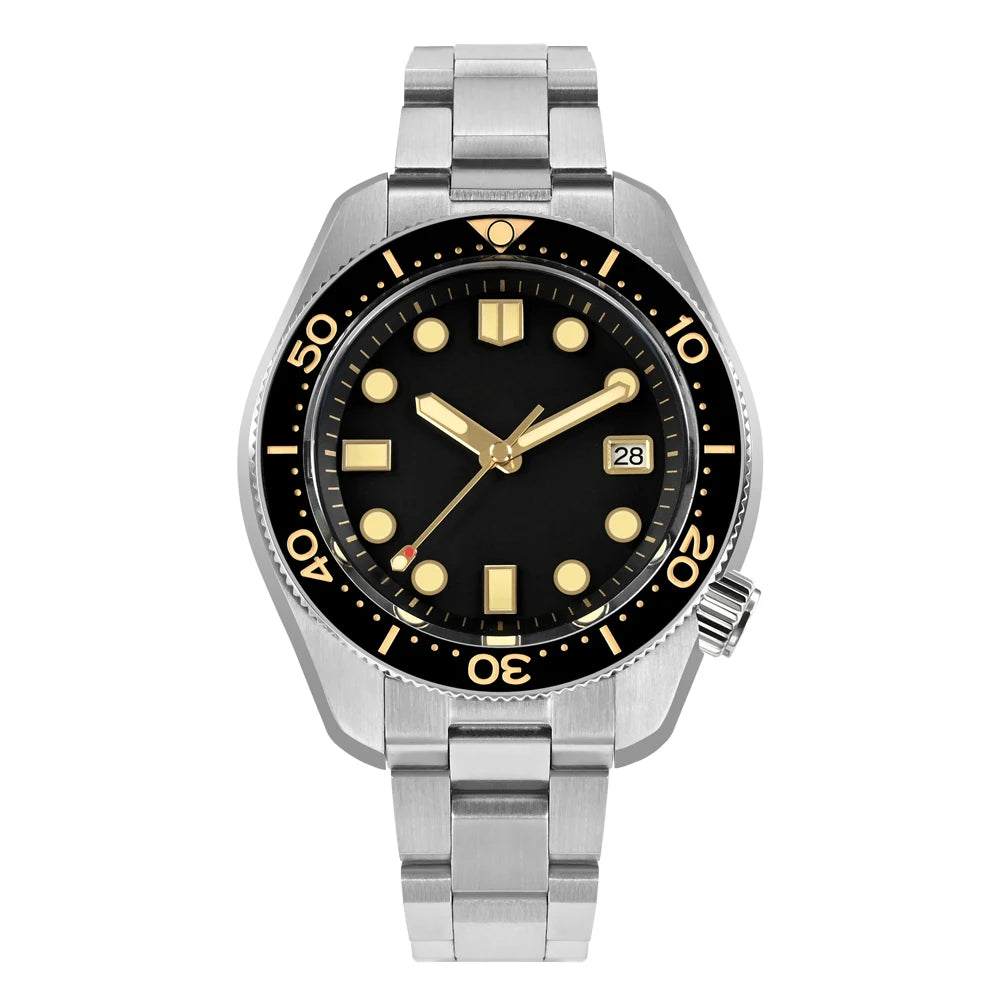 San Martin 44mm Men Diver Watch Vintage MM300 Gilt Dial Sport NH35 Automatic Mechanical Sapphire Waterproof 300M C3 Lume SN0087