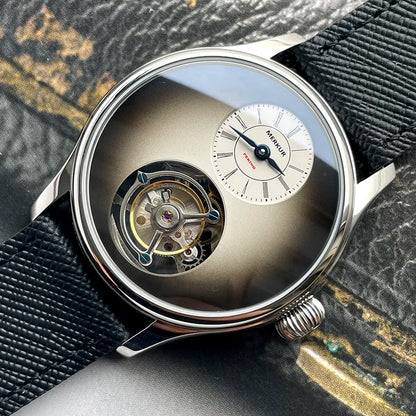 Merkur 100% Tourbillon Watch Men High Frequency 28800 Sapphire Business Watch For Men Mechanical Wristwatches Relogio Masculino