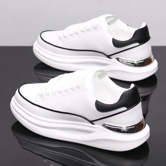 Scarpe bianche piccole da coppia, scarpe da uomo, scarpe sportive da donna, sneakers da uomo, scarpe sportive casual con rialzo interno