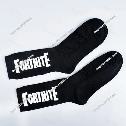 Meias Desportivas FORTNITE de Verão Pretas e Brancas, Respiráveis, Baixas e Invisíveis, em Algodão Macio para Desporto e Uso Casual