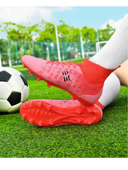 Nouvelles bottes de Football hommes chaussures de Football crampons chaussure de Football professionnelle hauts pointes antidérapantes pour grands garçons large baskets d'entraînement
