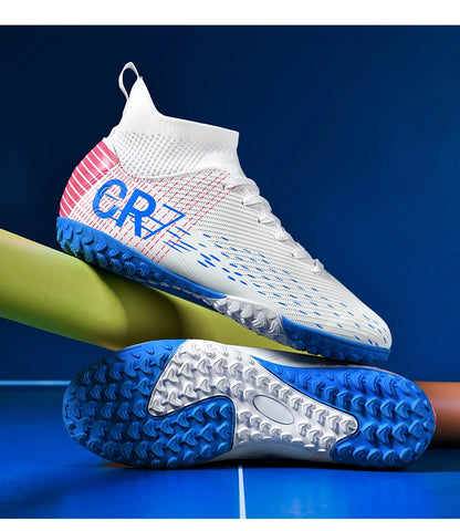 Chaussures de football professionnelles pour hommes, originales, respirantes, confortables, résistantes, pour terrain en herbe.