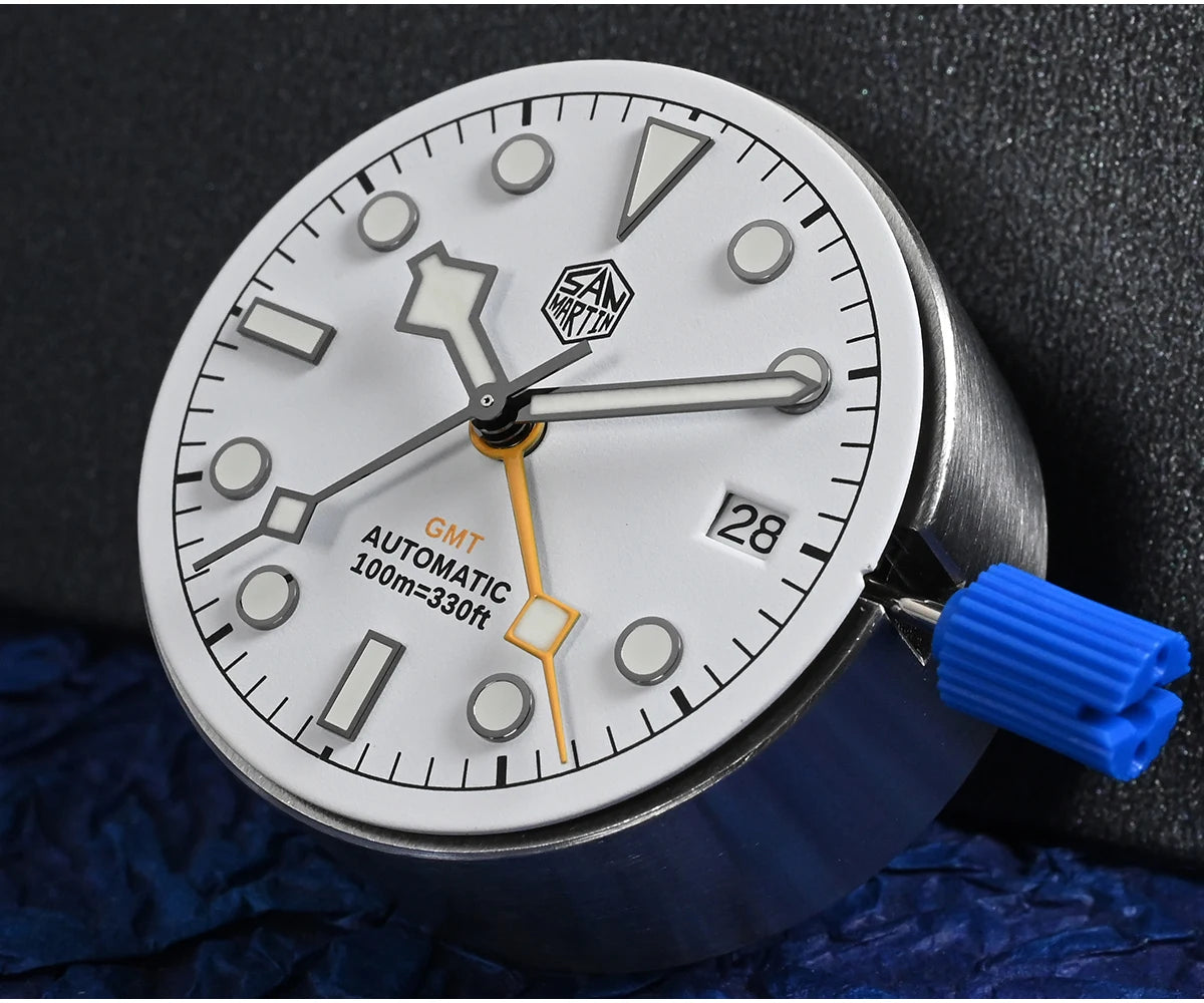 San Martin Nuevo reloj mecánico automático NH34 BB GMT de 39mm, reloj deportivo de zafiro, luminoso, impermeable 100m para hombre, Relogio SN0054