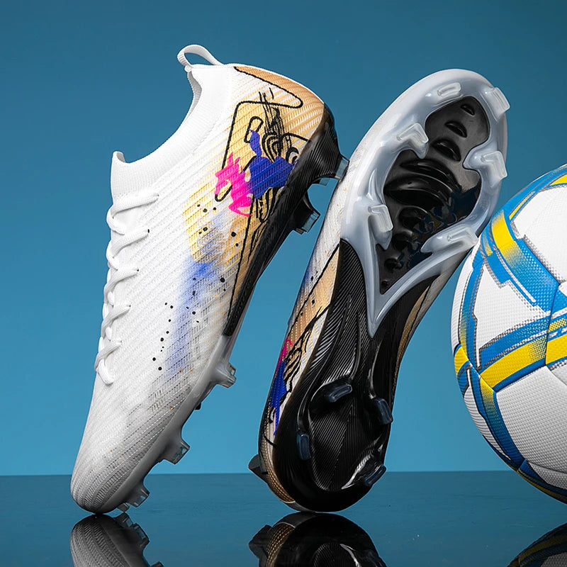 Nuovi scarpini da calcio da uomo, tacchetti FG antiscivolo per allenamento, scarpe da calcio con tacchetti lunghi, da partita, ultraleggeri, per outdoor, dropshipping