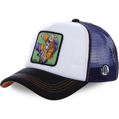 Czapka z motywem Dragon Ball Son Goku – letnia czapka podróżna z daszkiem, męska czapka z haftem w stylu hip-hopowym, z daszkiem przeciwsłonecznym, regulowana czapka typu trucker z siateczką