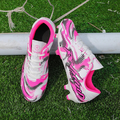 Nouvelles chaussures de football pour hommes, crampons FG, pointes longues TF, crampons pour terrain synthétique, chaussures de football Yonug, antidérapantes, unisexes, pour entraînement et match sur gazon extérieur