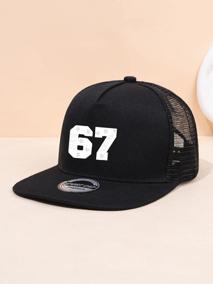 1PC Practical 67 Star Hat! Mesh breathable+flat eave decoration for face shape, essential for commuting