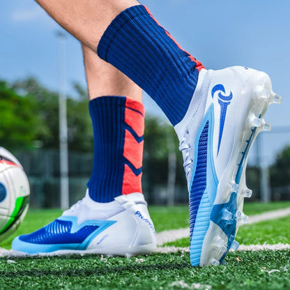 Chaussures de Football pour hommes, crampons de société, bottes professionnelles de terrain de Football en plein air, chaussures d'entraînement sur gazon, baskets à pointes longues