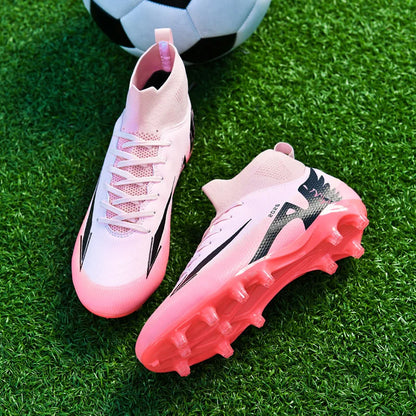 Nouvelles chaussures de football pour hommes, antidérapantes, de haute qualité, ultralégères, pour l'extérieur et l'intérieur, chaussures de sport à haute cheville, futsal antidérapantes